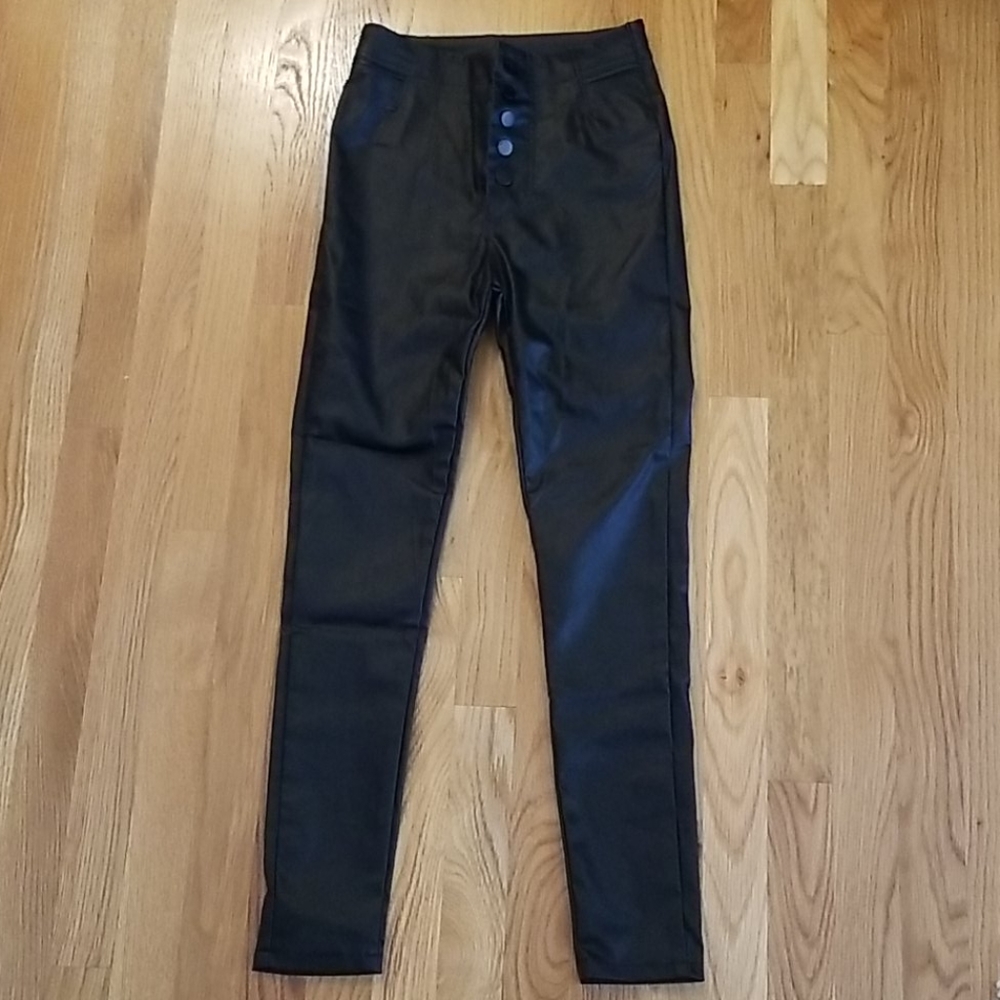 Faux Leather High Waisted Pants